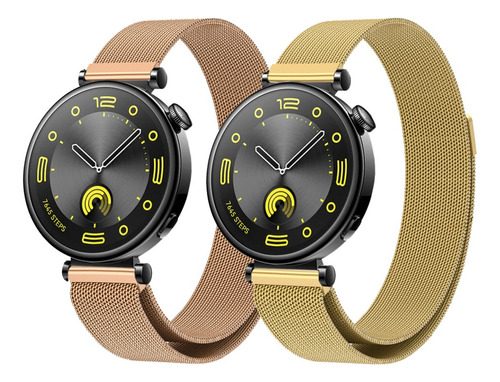 2 Correas Milan Acero Para Huawei Watch Gt4 41mm / 18mm