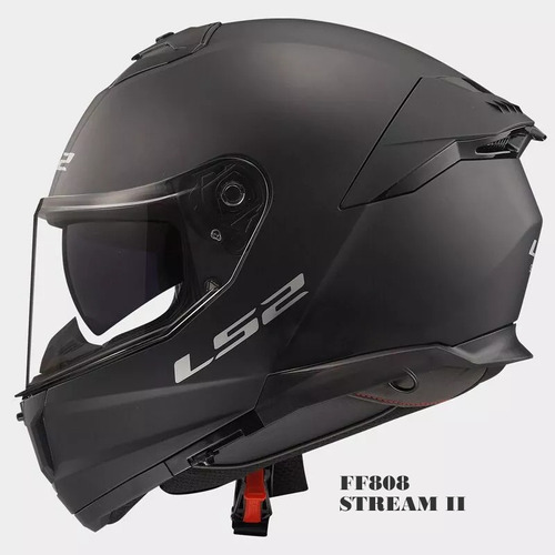 Capacete Ls2 Ff320 Stream Monocolor Black Preto Fosco 