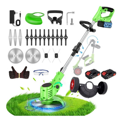 Desbrozadora Electrica Inalambrica 4 En 1, Podadora Electrica Y Cortadora De Pasto Para Jardin; Desbrozadora Pasto Telescopica Con Cabezal 0-90°, Podadora Cesped Ligera Con Bateria Recargable Potente | Envío gratis