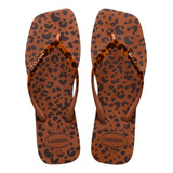 Chinelo Havaianas Slim Square Velvet Animal Tira Veludo 