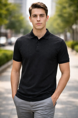 Playera Tipo Polo Marca Hugo Valentino Hv-63 Para Caballero