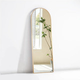 Espelho Oval Arco Base Reta Com Moldura Metal - 1,70x0,70