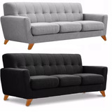 Sillon Sofa Retro Vintage 3 Cuerpos Placa Soft Pana/ecocuero