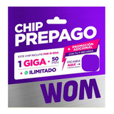 Chip Prepago Wom 1 Giga + 50 Minutos  Pack 100 Unidades