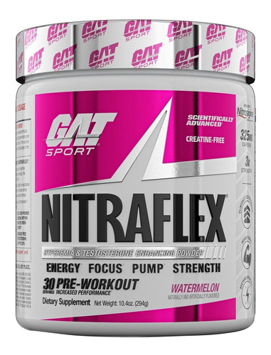 Suplemento En Polvo Gat Sport  Advanced Pre-workout Nitraflex Aminoácidos Sabor Watermelon En Pote De 294g