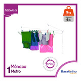 Varal De Teto Para Roupas Mônaco 1 Metro Secalux Aço Branco