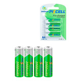 Paquete 4 Baterías Recargable Pkcell® Aa 1.2v Pilas 2000mah