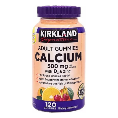 Adult Calcium Gummies 120 Unid - Kirkland Sabor Frutas | Envío gratis
