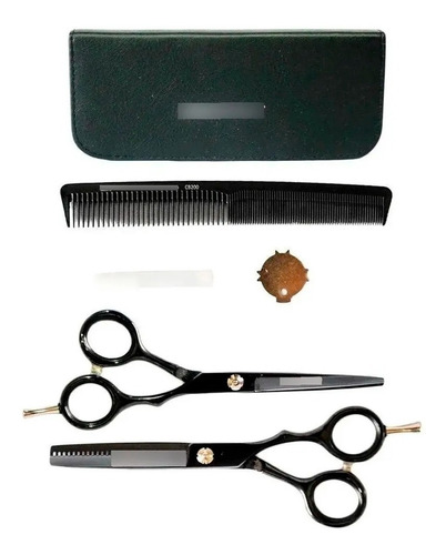 Stylecut Kit Tijera Filo Navaja + Pulir 5,5 Cobalto Negro