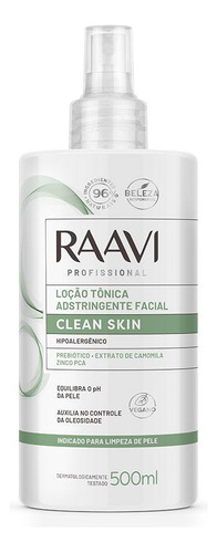 Raavi Clean Skin Loção Tônica Adstringente Facial 500ml
