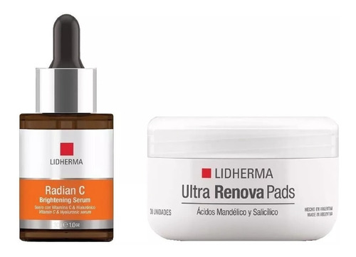 Ultra Renova Pads Mandélico Salicílico + Radian C  Lidherma 