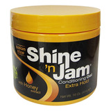 Ampro Shine N Jam Acondicionador Extra Hold 16 Oz Con Miel