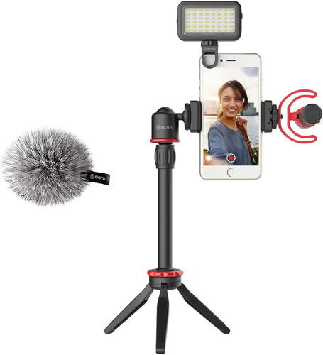 Kit Streaming Vlog Tripode Microfono Luz Led Boya By-vg350