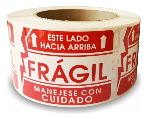 10 Rollos Etiquetas Frágil Laminada 2 1/4x3 De 500 Pz. C/u  