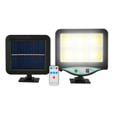 Lampara Solar 6 Cob Reflector Recargable Sensor Fotocélula Color De La Carcasa Negro