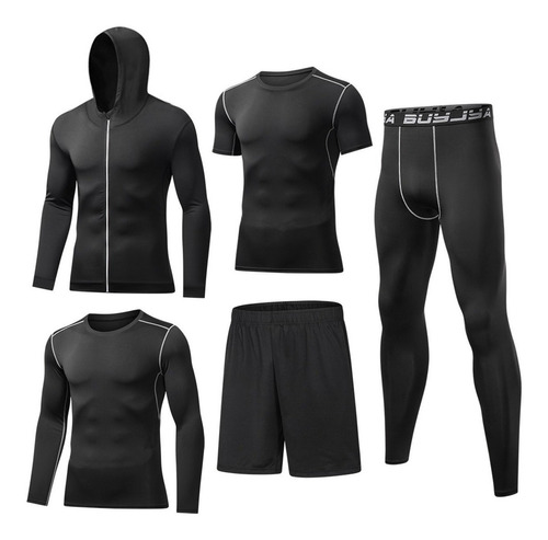 Buyjya Ropa Deportiva Hombre Gym 5p Compresión Conjunto