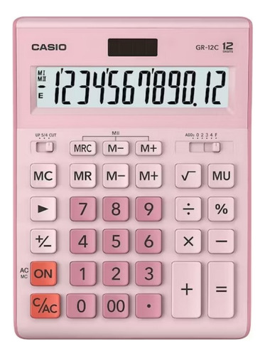 Calculadora Escritorio Mini Casio Gr-12c Color Rosa