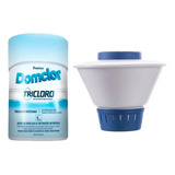 5 Pastilhas De Cloro Piscina Domclor + Clorador Flutuador