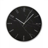 Reloj De Pared 30cm Diam Vidrio Plastico Silencioso Mármol 