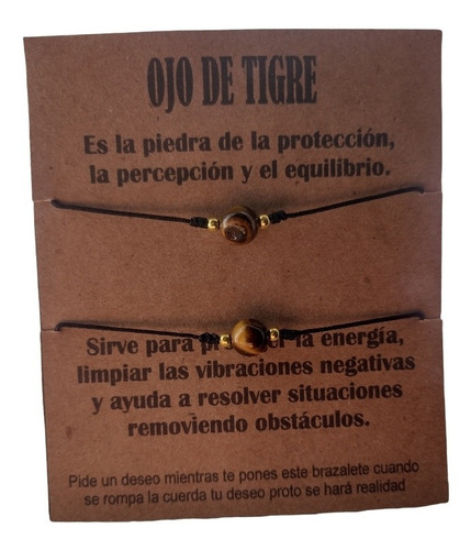Set 2 Pulseras Ojo De Tigre Piedra Proteccion Amuleto 