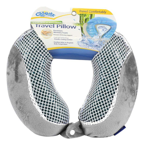 Almohada De Espuma Viscoelástica De Gel Frío Y Bambú Gris