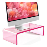 Soporte Transparente Para Monitor, Elevador Acrílico Rosa Cl