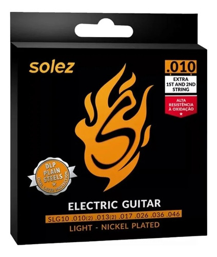 Encordoamento Solez P/ Guitarra 010 Com Dlp - Slg10