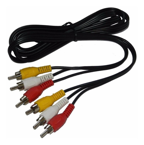 Cable Audio Video Blanco Rojo Amarillo 5mts 3 Rca A 3 Rca