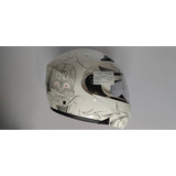 Casco Faseed Fs-901 Abatible Decal Skull Blanco Xl Moto Ty