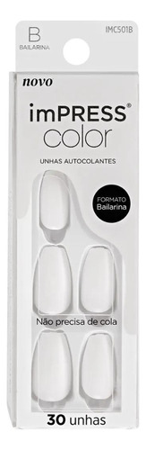 Unhas Postiças Color Bailarina Frosting Impress Kiss New Yor