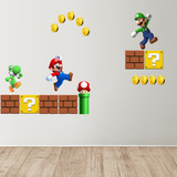 Vinilo Decorativo Pared Infantil Mario Bros 100x50cm