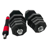 Juego Mancuernas Ajustables Octagonales Gym D/concreto 30 Kg