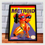 Quadro Decorativo Capa A4 25x33 Nes Metroid Nintendinho 