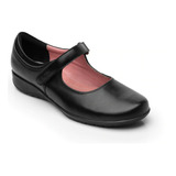 Zapato Escolar Colegial Dama Flexi 35802 Piel Flat Negro