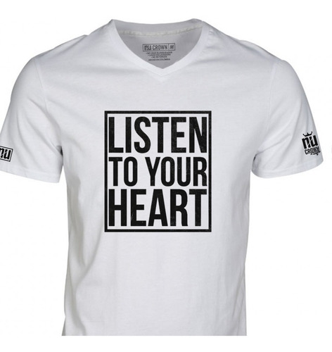 Camiseta Cuello V Listen To Your Heart Inp Hombre Ecv