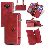 Funda Cartera Para Samsung Galaxy Note 9 Rojo