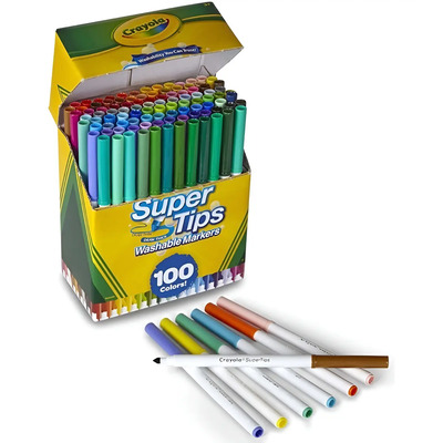 100 Plumones Crayola Originales Super Tips Lettering Lavable | Envío gratis