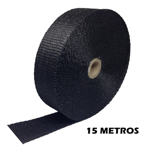 Fita Manta Térmica Preta Termotape P/ Isolar Escapamento 15m