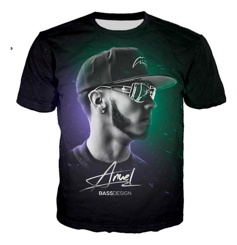 K Playera De Manga Corta Con Estampado 3d Rock Anuel Aa