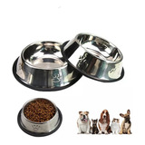 Set 2 Pz Plato Tazón Comedero Para Perros Antiderrapante 2xl