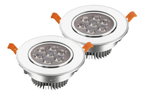 Pack X2 Focos Led Embutidos 7w Luz Fria Led Focos Led Embuti