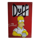 Cartel Metálico Adorno Pared  Homero Simpsons 20 X 30 Cm 