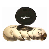 Kit De Prato Bateria Master Class 14 16 18 20 B20 Com Capa