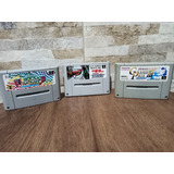 Lote 3 Jogos Corrida Original Super Famicom 