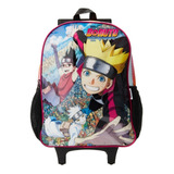 Mochila Infantil Com Rodas Boruto Vermelho Luxcel