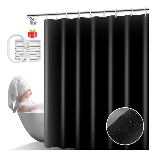 180x180cm Cortina De Baño Ducha Impermeable Con Ganchos | MercadoLibre