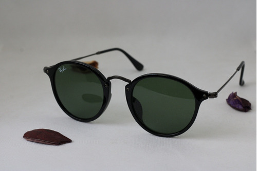 Ray Ban Round Fleck Negros Fotos Reales!! 12 Msi !! Gafas 