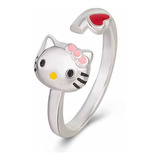 Anillo Hello Kitty Ajustable Plata Esterlina 925