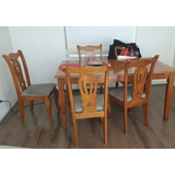 Comedor De Madera Marca Con 6 Sillas. Extensible A 8 Puestos