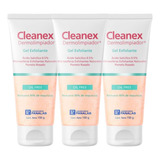 Combo X3 Cleanex Dermolimpiador Gel Exfoliante 150 Gr